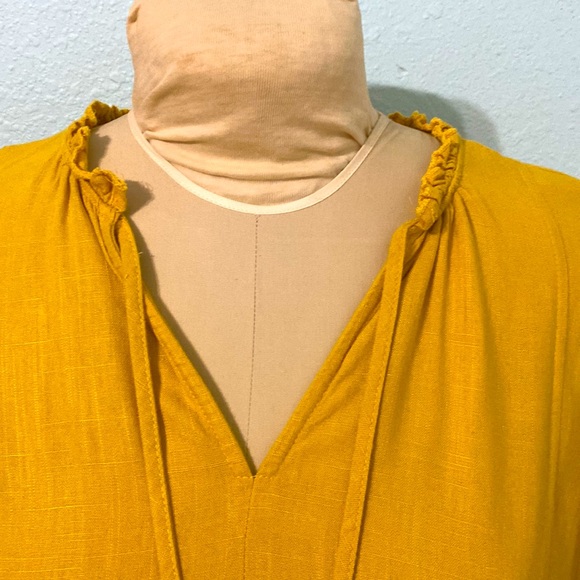 UMGEE linen dress with ruffles embroidery sleeves and hem size M - Picture 3 of 8